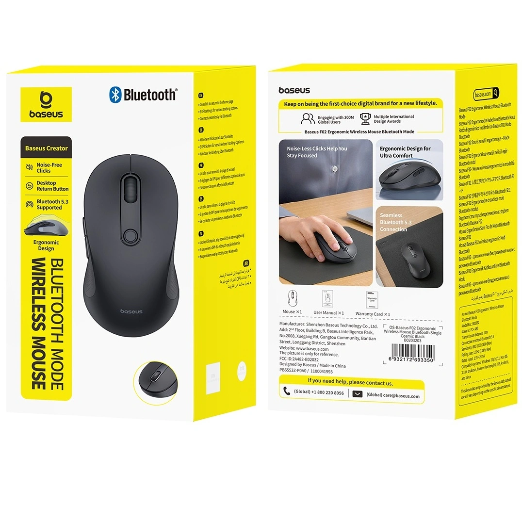 Baseus F02 Ergonomic Bluetooth Mode Wireless Mouse - Image 7