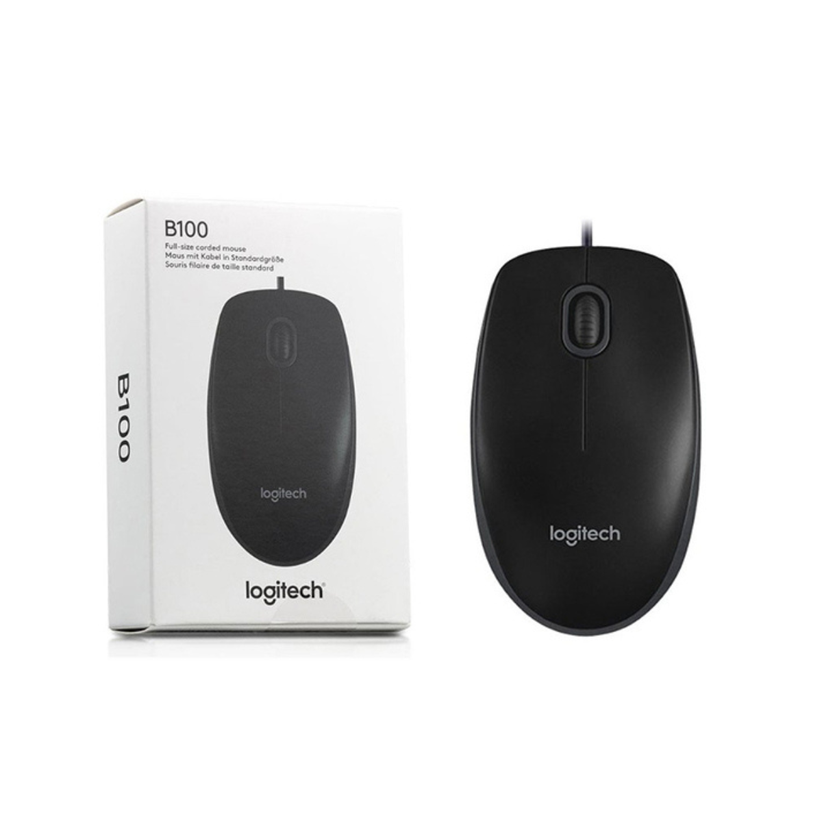 Logitech B100 Optical USB Wired Mouse - Black - Image 6