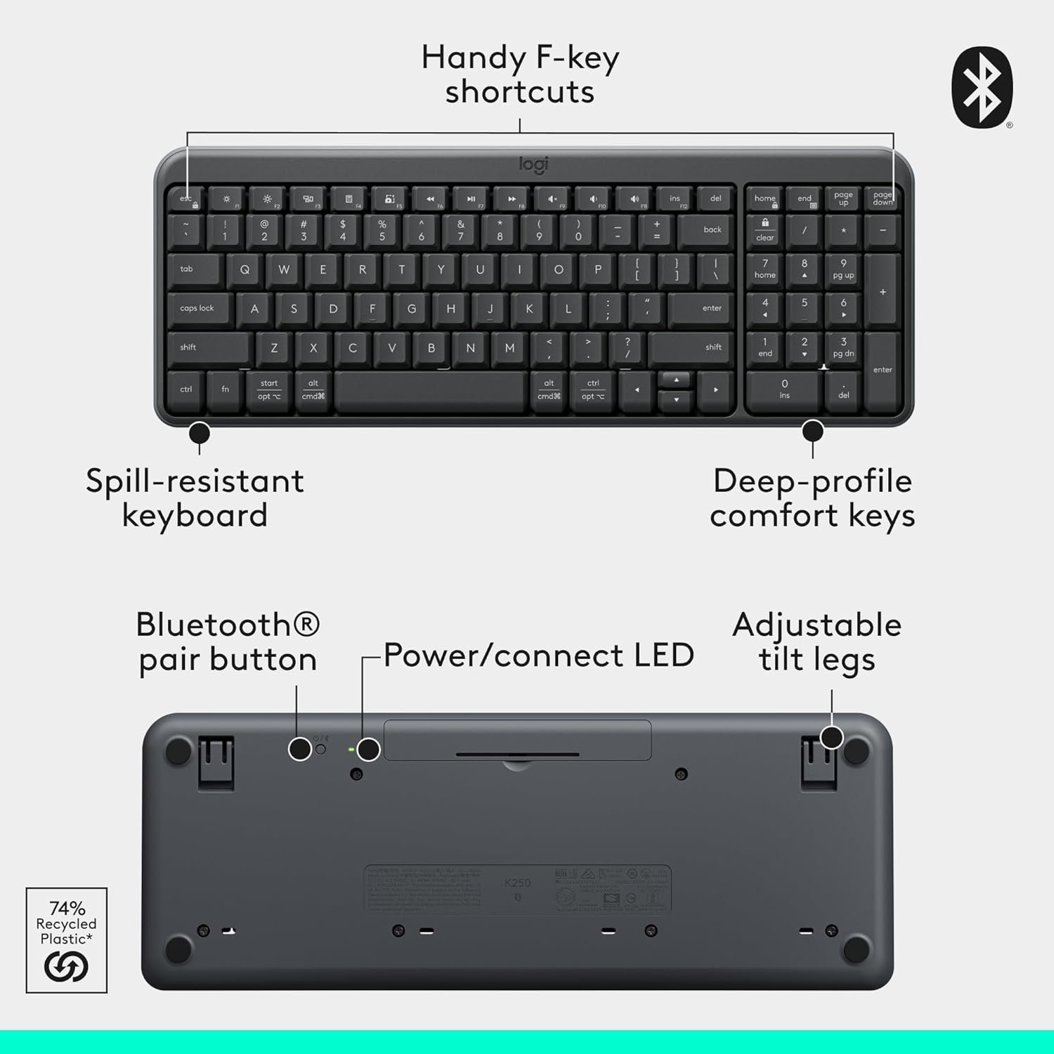 Logitech MK250 Compact Wireless Mouse and Keyboard - Image 10