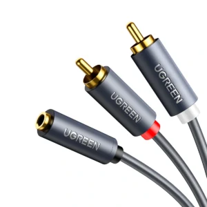 UGREEN 3.5mm Female to 2 RCA Male 1 Meter Audio Cable – AV102 – 10588