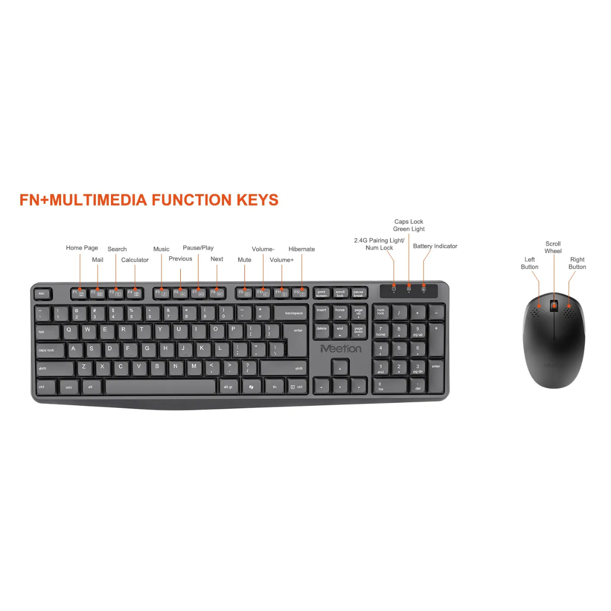 Meetion CW235 Silent 2.4G Wireless Keyboard + Mouse Combo - Image 8