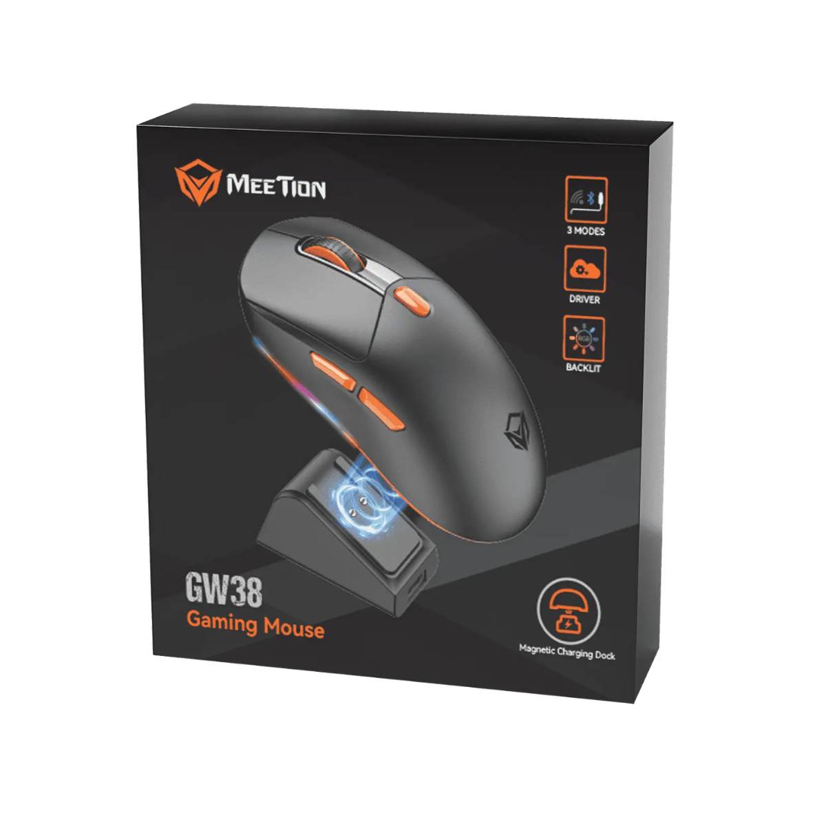 Meetion GW38 Wireless Tri-Mode Gaming Mouse with Magnetic Charging Dock - Image 17