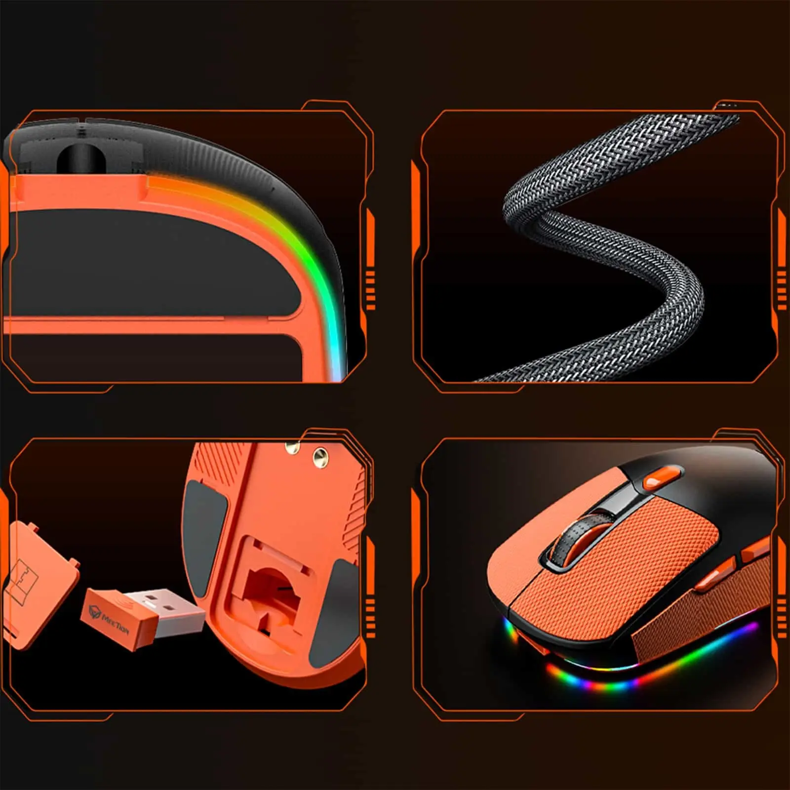 Meetion GW38 Wireless Tri-Mode Gaming Mouse with Magnetic Charging Dock - Image 15