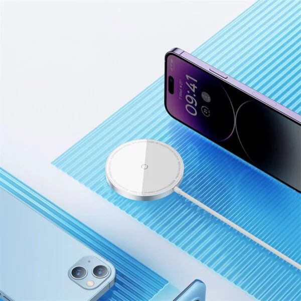 Baseus Simple Mini3 Magnetic Wireless Charger - Silver - Image 12