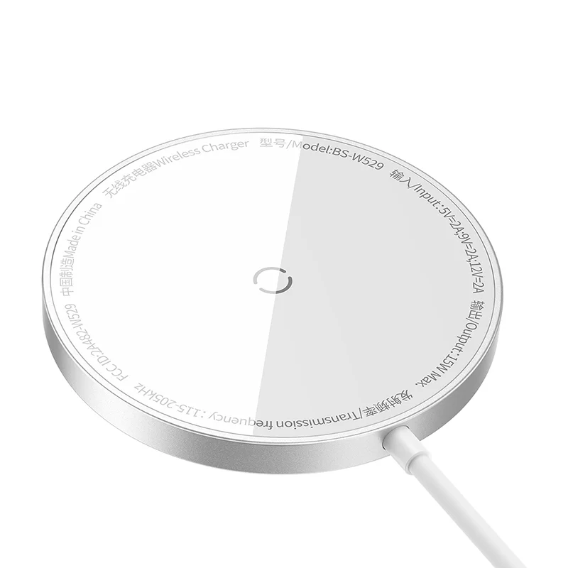 Baseus Simple Mini3 Magnetic Wireless Charger - Silver - Image 5