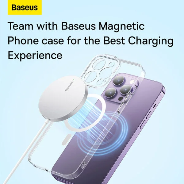 Baseus Simple Mini3 Magnetic Wireless Charger - Silver - Image 6