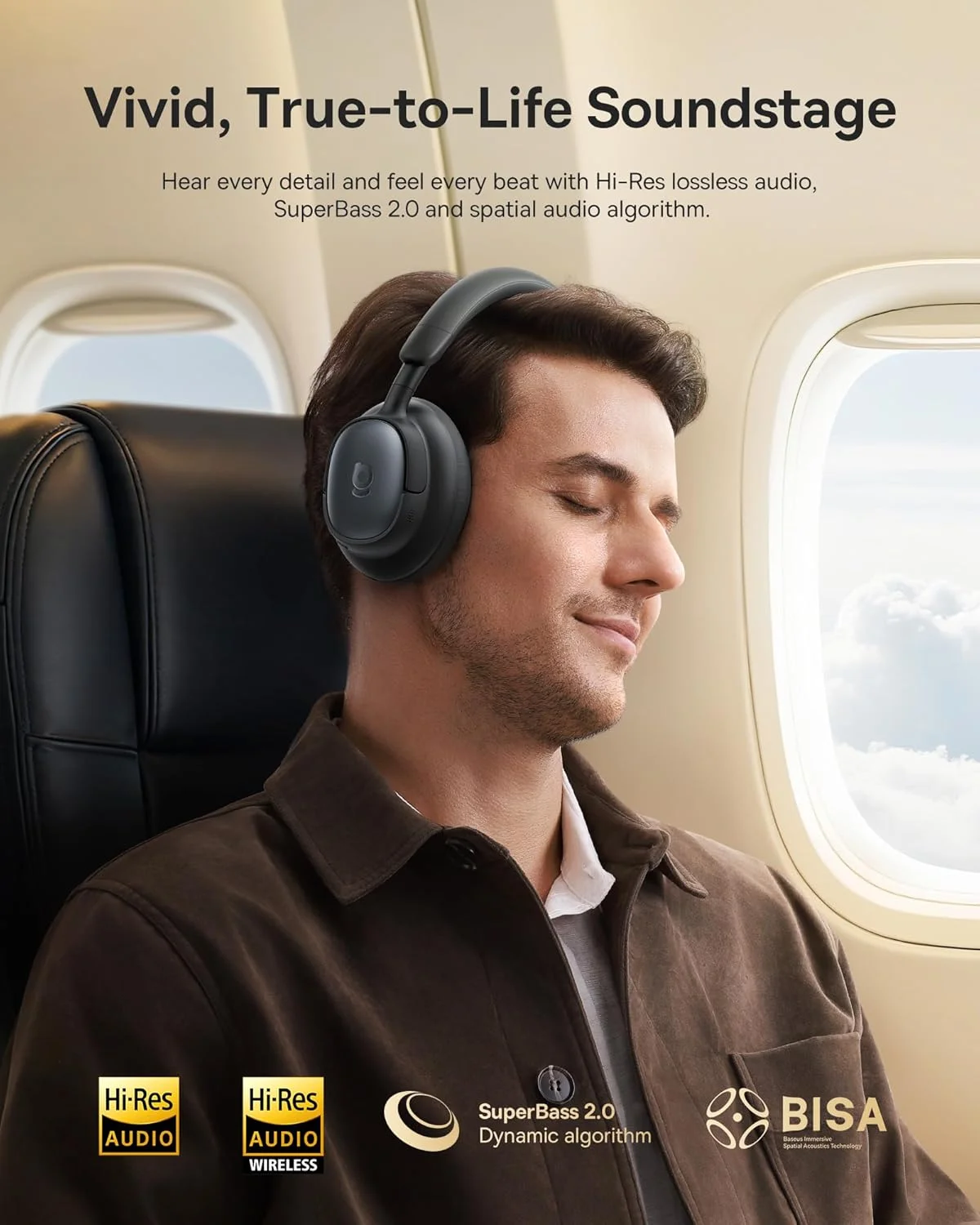 Baseus Bowie MH1 Adaptive ANC Headphones - Black - Image 5