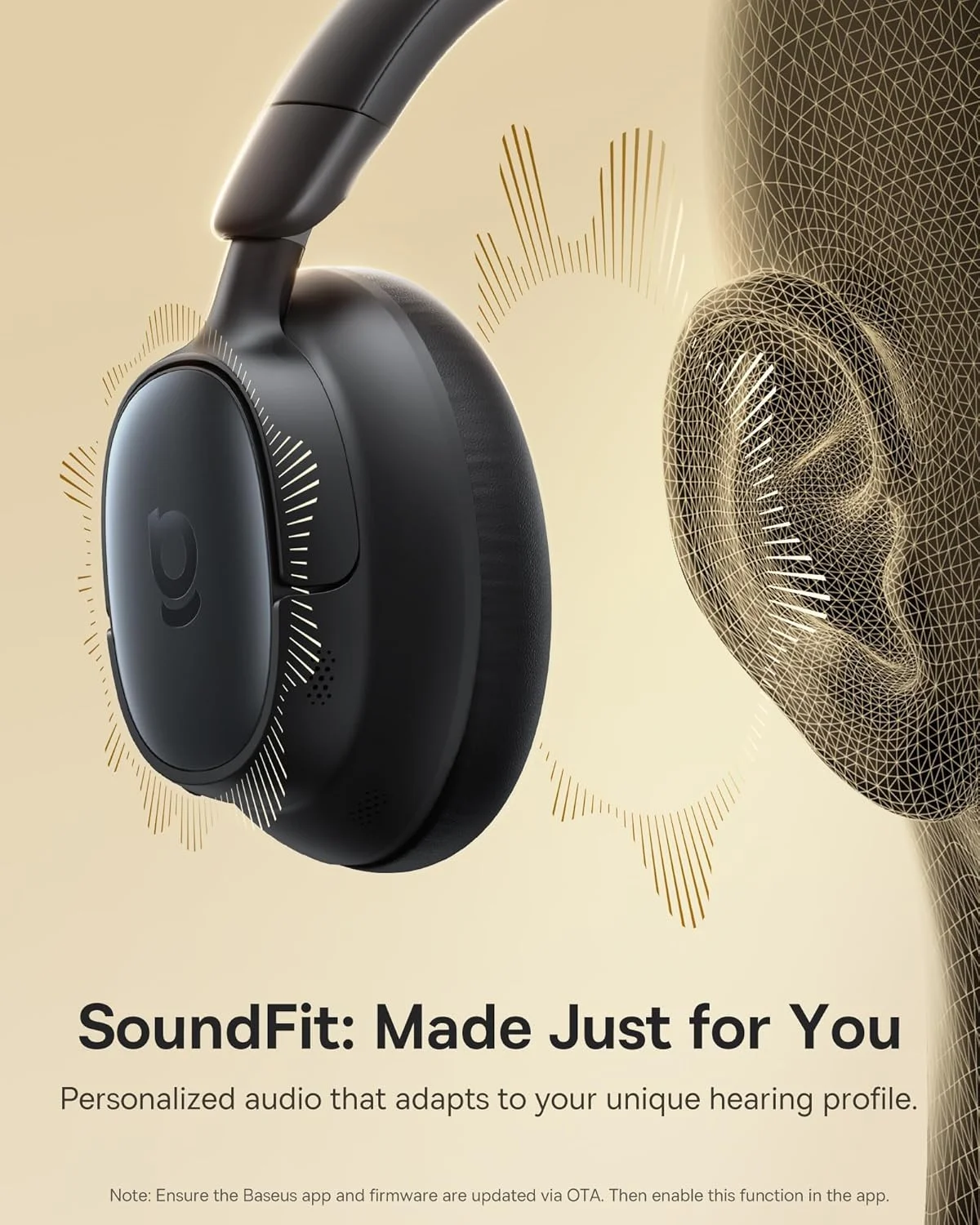 Baseus Bowie MH1 Adaptive ANC Headphones - Black - Image 6