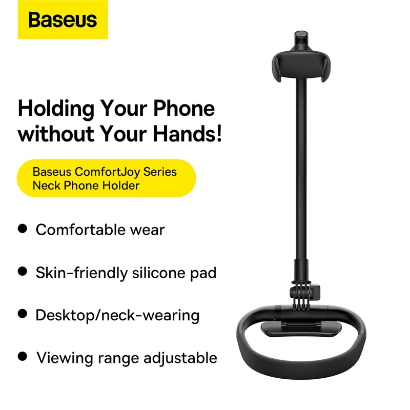 Baseus ComfortJoy Series Neck Phone Holder – Black - Image 15