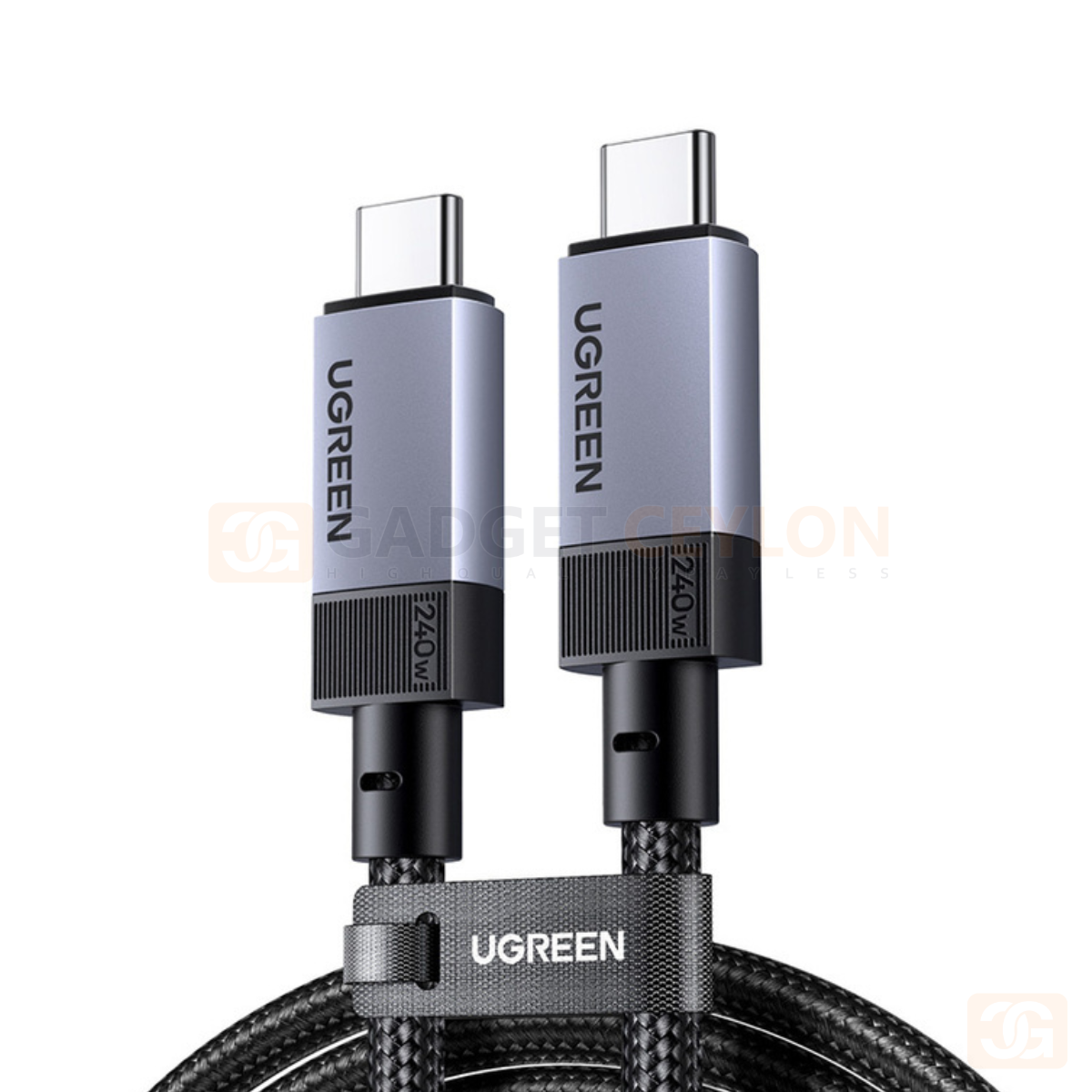 UGREEN 8K@60Hz 240W 1 Meter Type-C to Type-C Gen 3 Nylon Braided Cable (Space Gray) – L705 – 65175