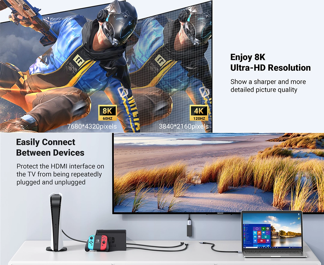 UGREEN Micro HDMI Male to HDMI Female Adapter 22cm - Image 6