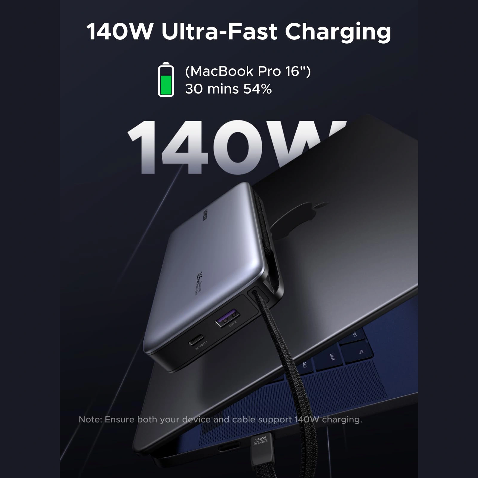 UGREEN 165 W 25000mAh Dual‑Cable Power Bank– 55995B - Image 4