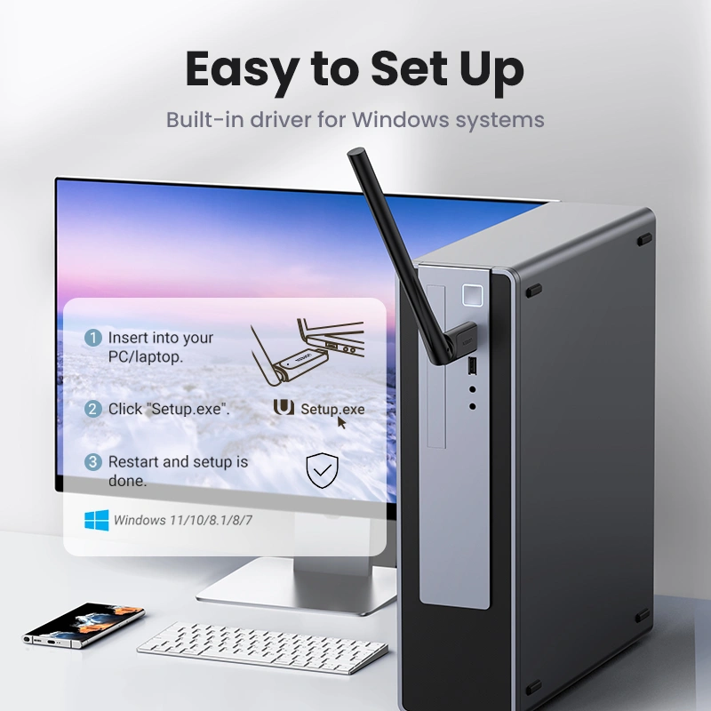 UGREEN AC650 High-Gain Dual Band Wireless USB Wi-Fi Adapter - Image 11