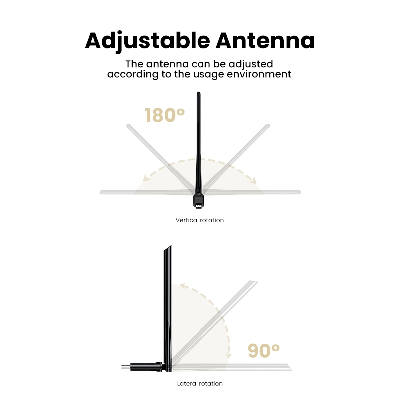 UGREEN AC650 High-Gain Dual Band Wireless USB Wi-Fi Adapter - Image 5