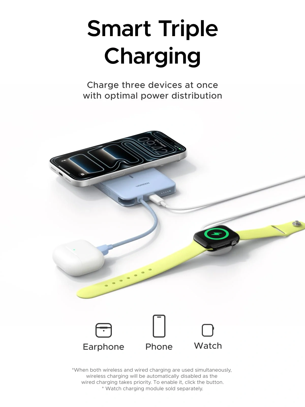 UGREEN Qi2 MagFlow Air 10000mAh 15W Magnetic Power Bank - Blue - Image 10