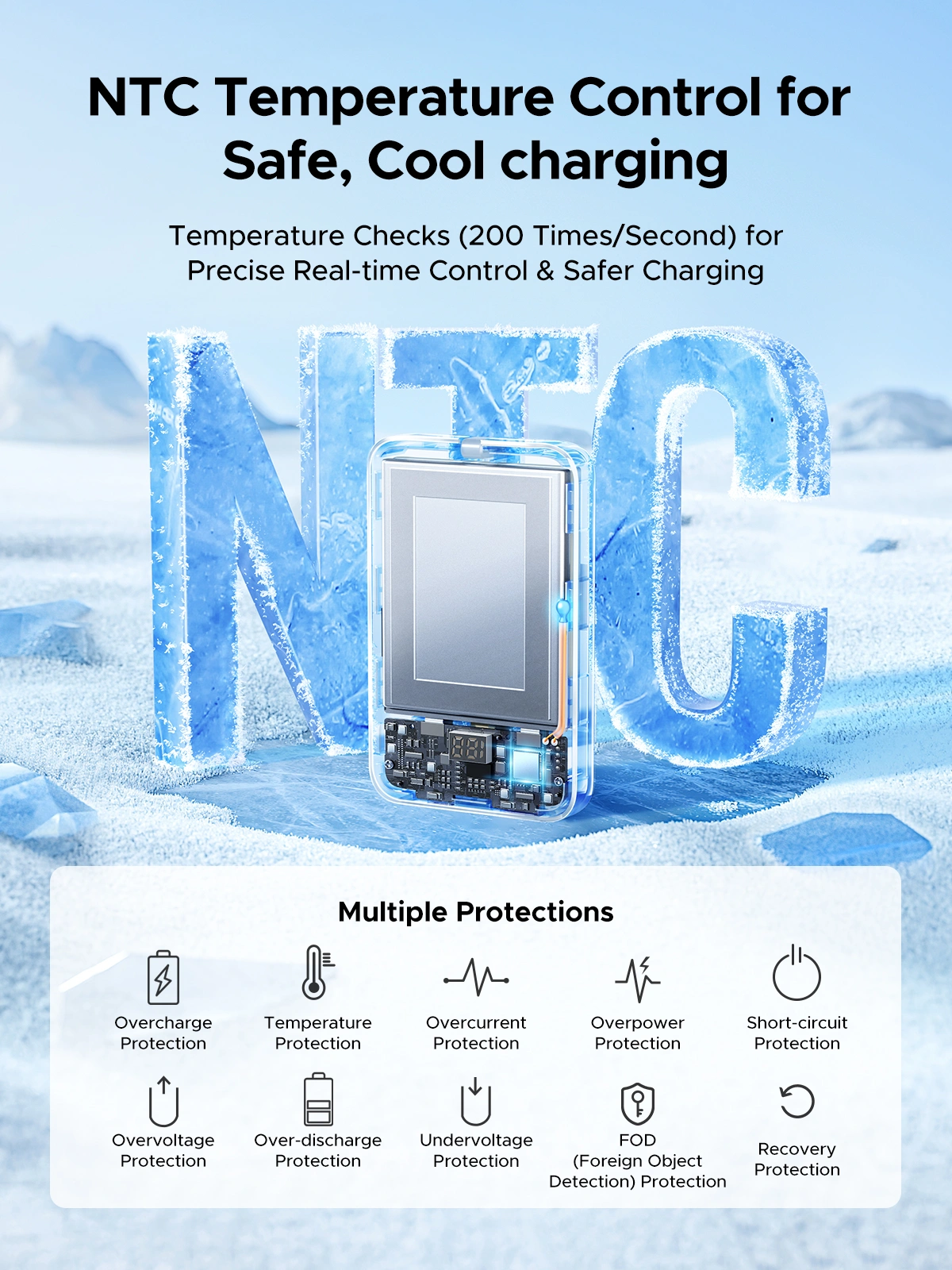 UGREEN 10000mAh 20W Power Bank with Built-in Cable - Image 4