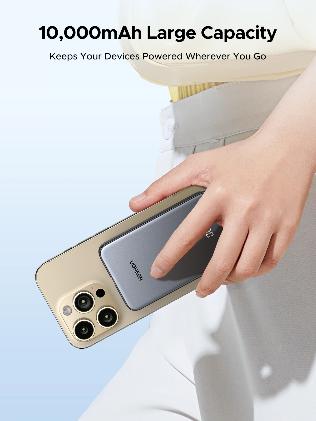 UGREEN 10000mAh 20W Power Bank with Built-in Cable - Image 7
