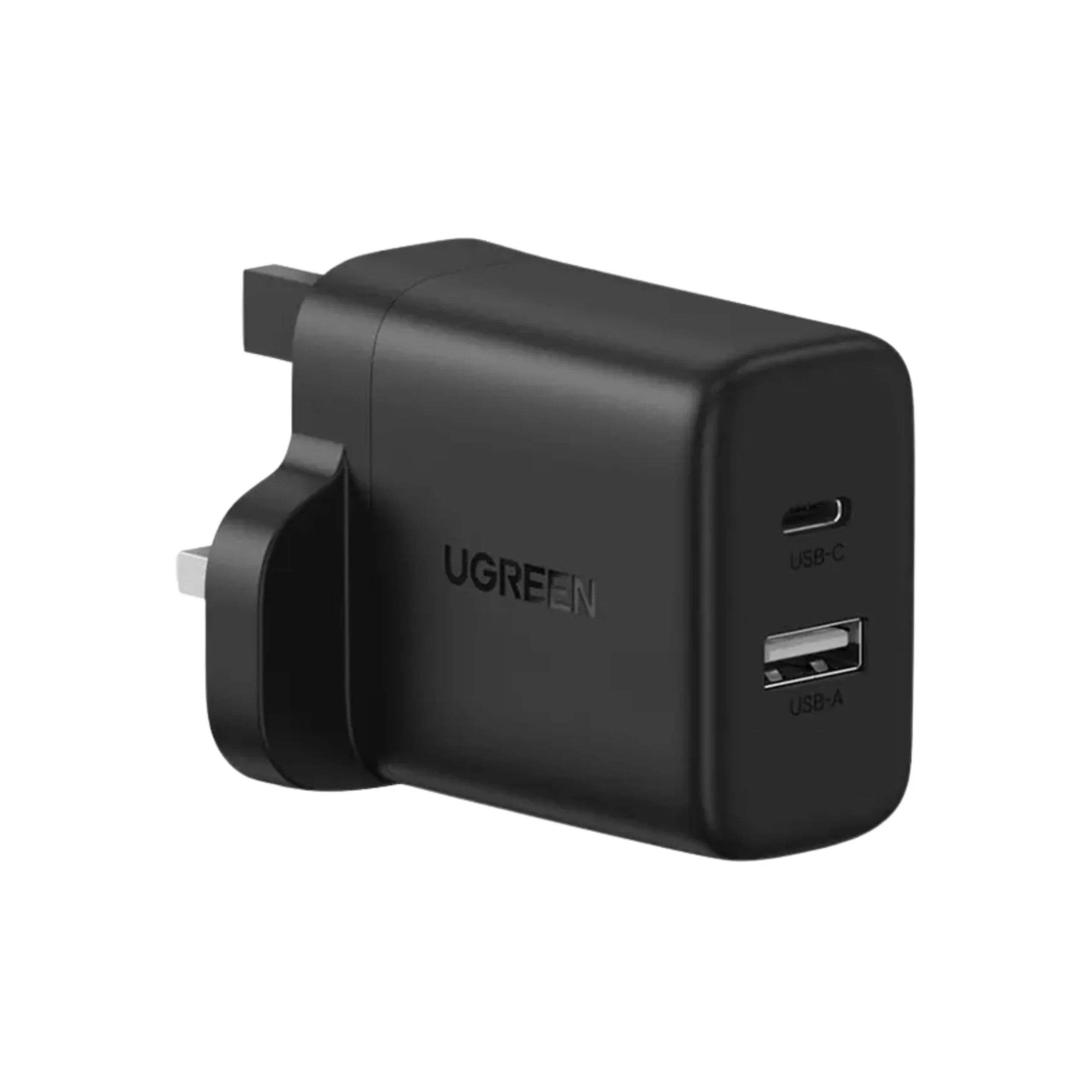 UGREEN 20W 2-Port Fast Charger UK Plug (USB-C + USB-A) - Black (X227 - 45304)