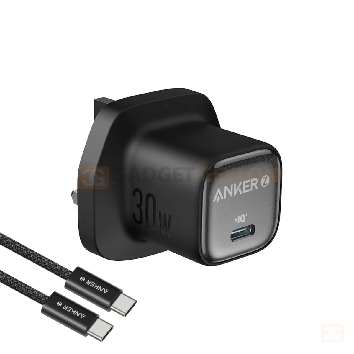 Anker Zolo 30W Compact USB-C GaN PD 3.0 Fast Charger with USB-C to USB-C Cable (UK Pin) - B2698K11