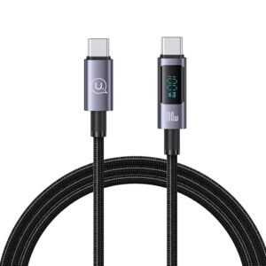 USAMS Sufeng Series 100W 1.2m Type-C To Type-C Aluminum Alloy Digital Display Fast Charging Cable - US-SJ671 