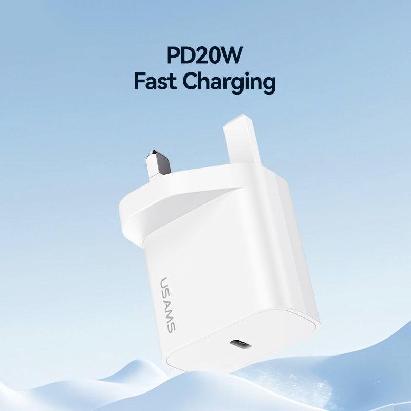 USAMS CC227 T65 PD20W TYPE-C Fast Charger (UK) - Image 4