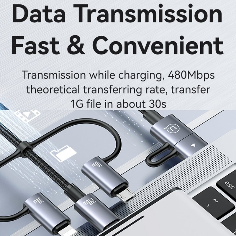 USAMS SJ738 240W 6-In-1 Fast Charging & Data Cable - Sufeng Series 2m - Image 8
