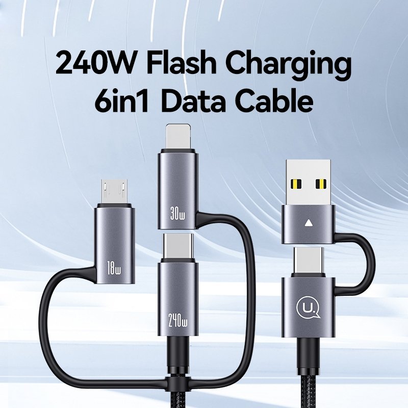 USAMS SJ738 240W 6-In-1 Fast Charging & Data Cable - Sufeng Series 2m - Image 9