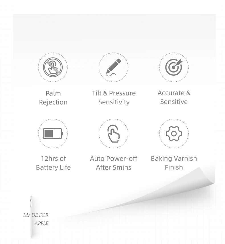 USAMS Tilt-sensitive Active Touch Screen Capacitive Stylus Pen for iPad - Image 7