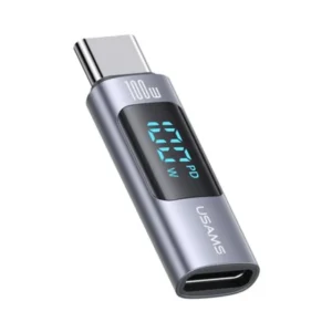 USAMS AU18 100W Type-C To Type-C Aluminum Alloy Digital Display Adapter - US-SJ682