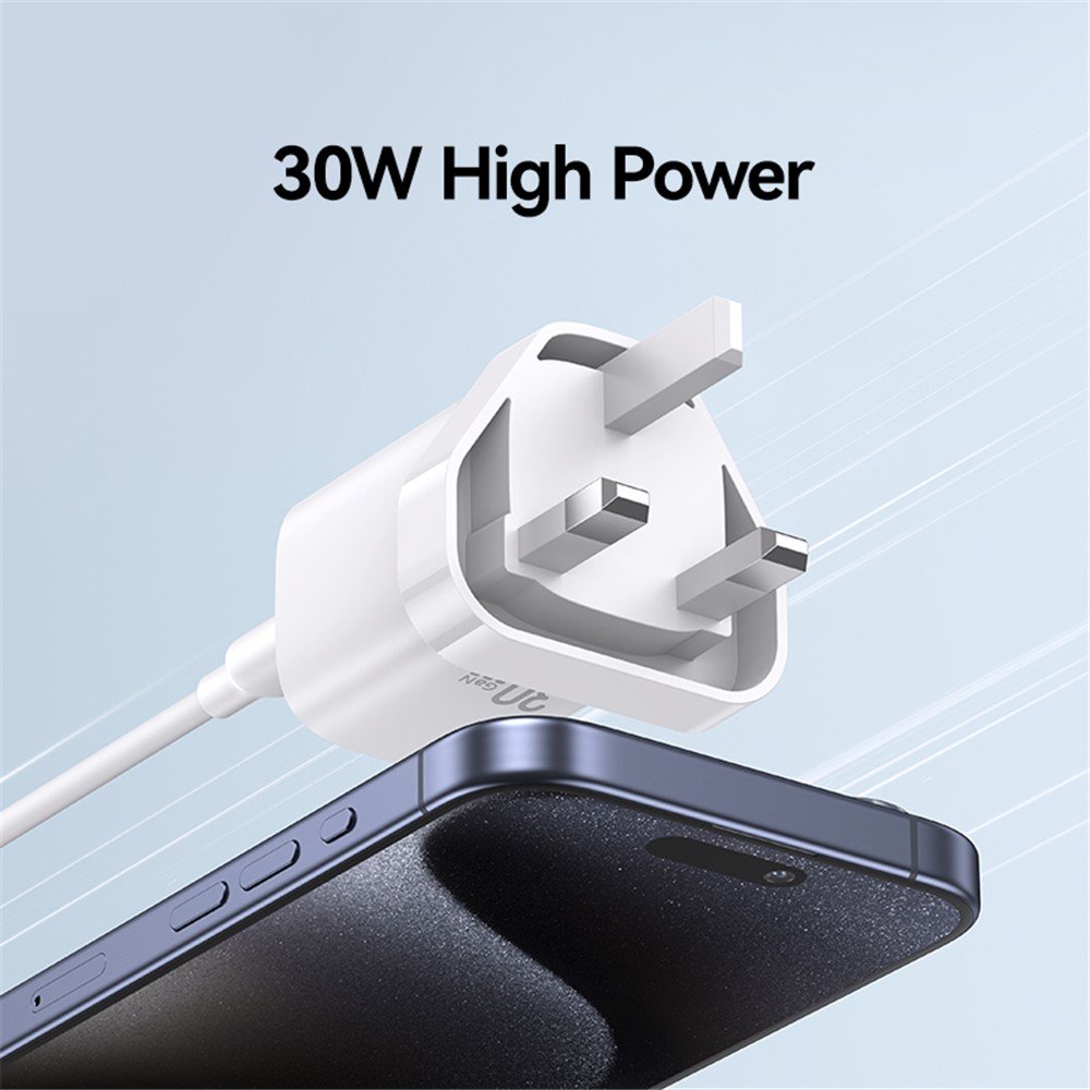 USAMS CC256 30W A+C GAN Dual Ports GaN Fast Charger (UK) - HC Series - Image 5