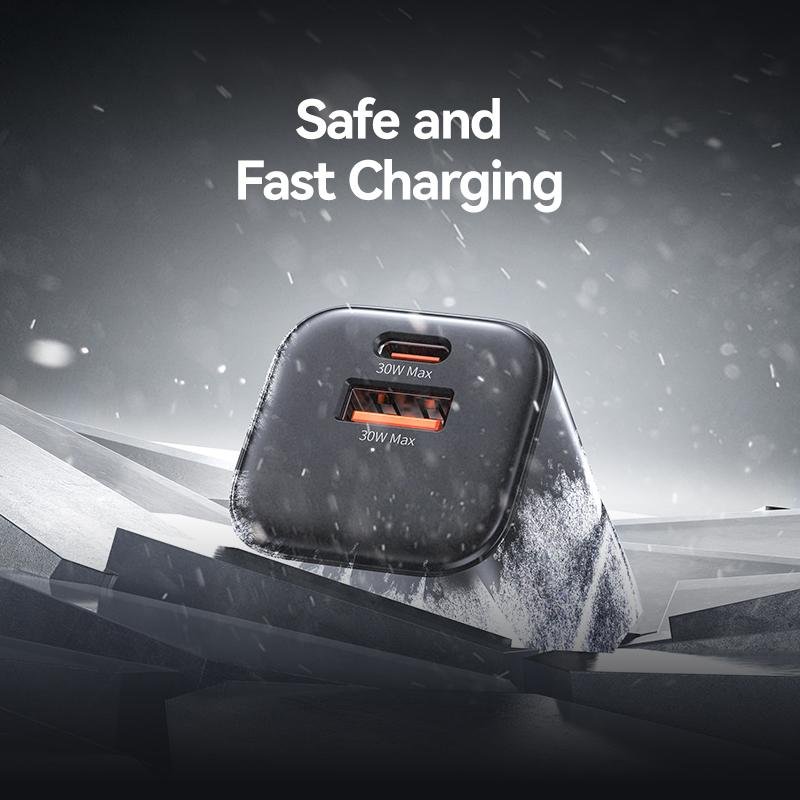 USAMS CC277 30W GaN Mini A+C Dual Ports Fast Charger (UK) - JC Series - Image 6