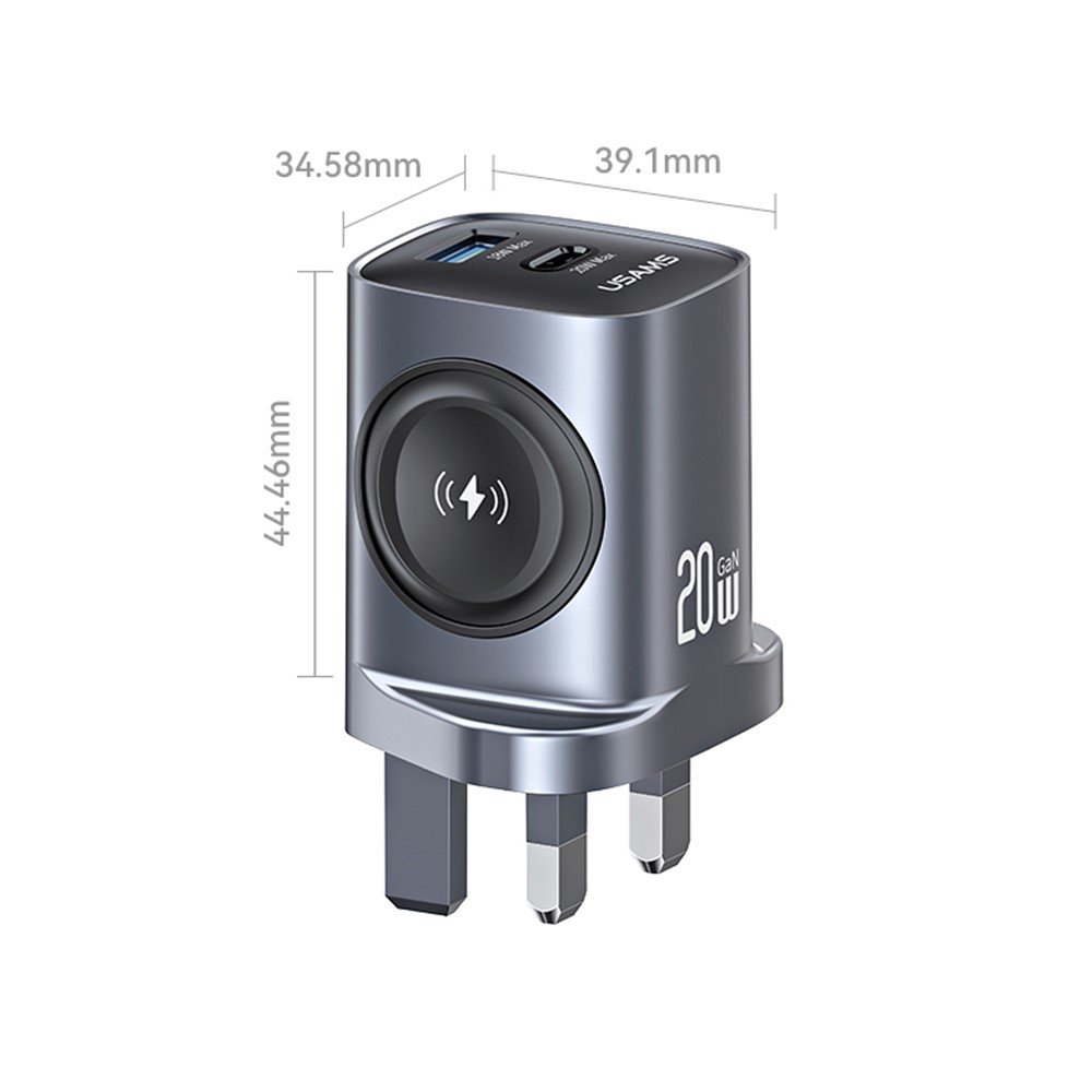 USAMS CC295 T67 20W Multifunctional iWatch Charger With A+C Port - Image 12