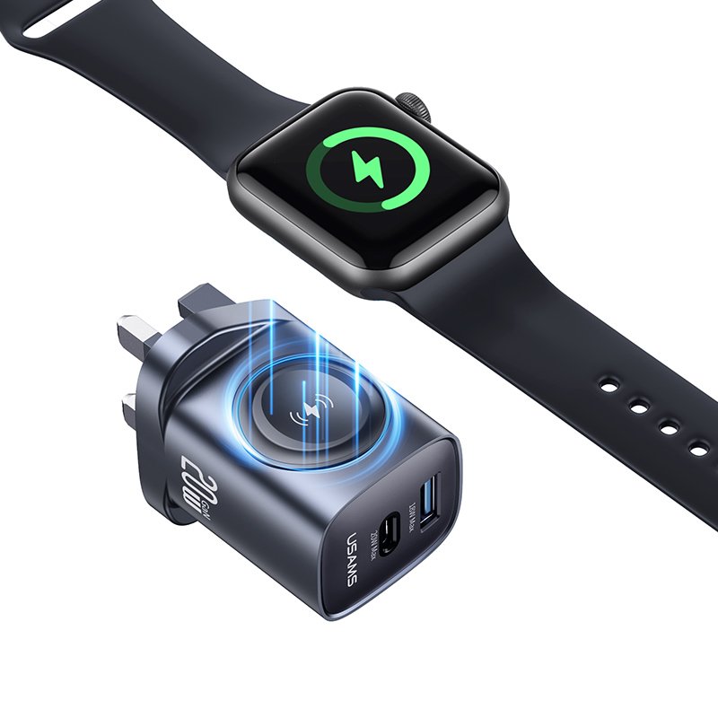 USAMS CC295 T67 20W Multifunctional iWatch Charger With A+C Port - Image 2