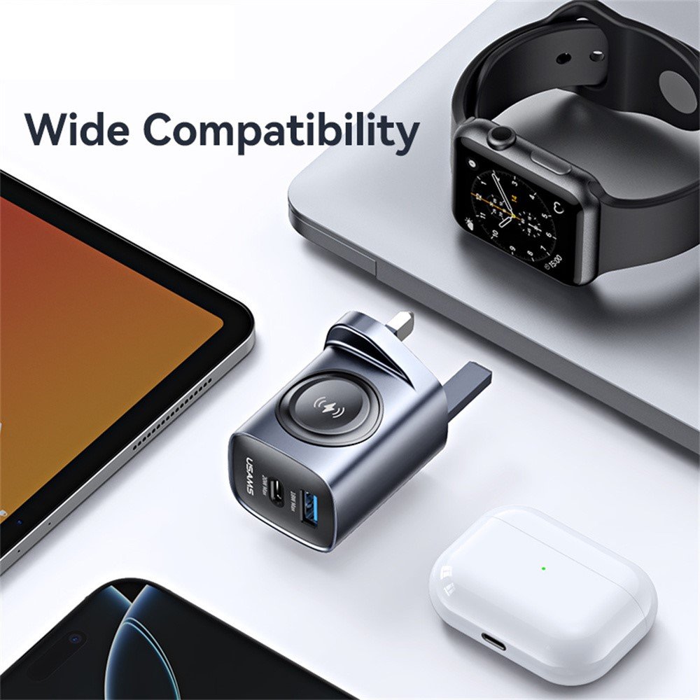 USAMS CC295 T67 20W Multifunctional iWatch Charger With A+C Port - Image 10