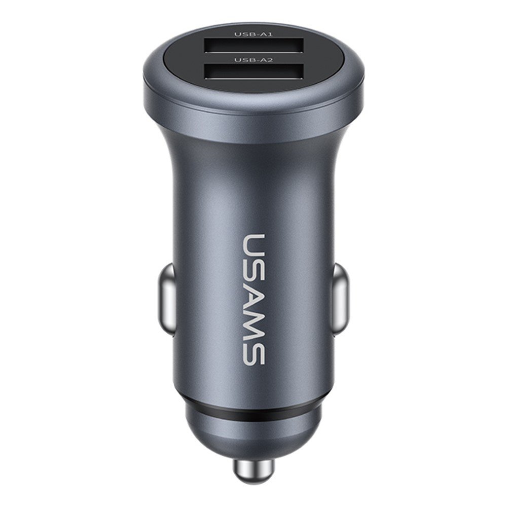USAMS CC320 2.4A Dual USB Ports Aluminum Alloy Car Charger
