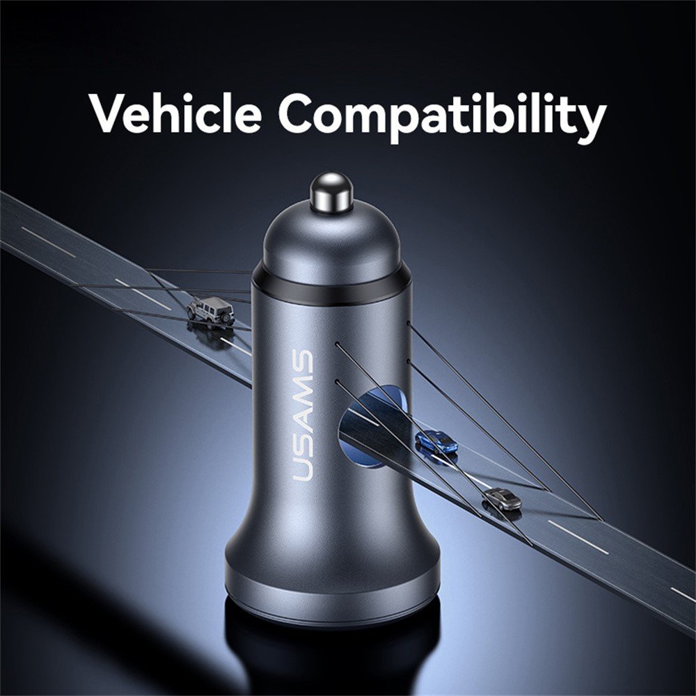 USAMS CC320 2.4A Dual USB Ports Aluminum Alloy Car Charger - Image 11
