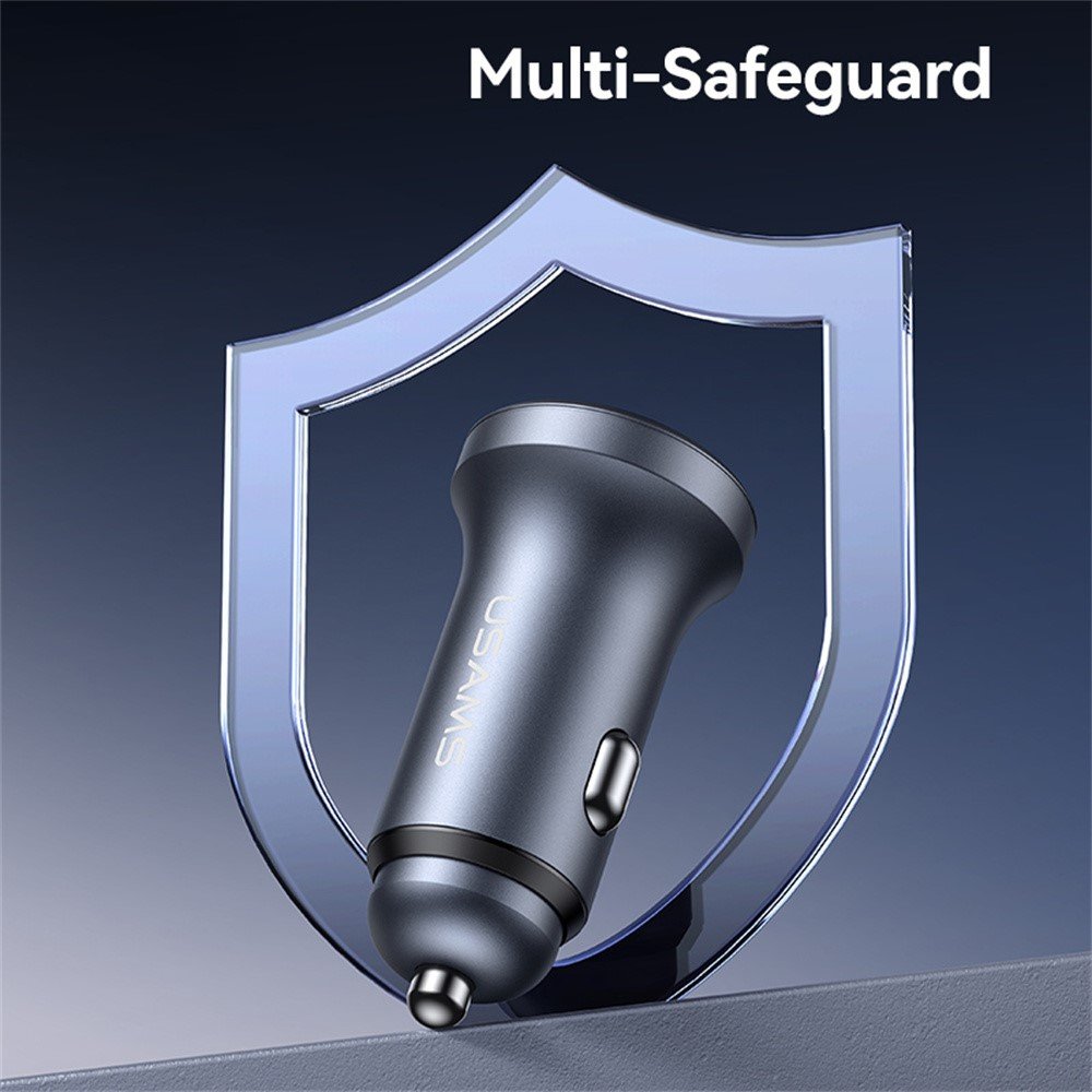 USAMS CC320 2.4A Dual USB Ports Aluminum Alloy Car Charger - Image 7