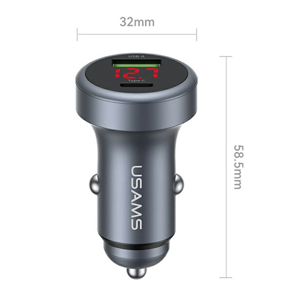 USAMS CC327 45W A+C Ports Aluminum Alloy Car Charger - Image 9