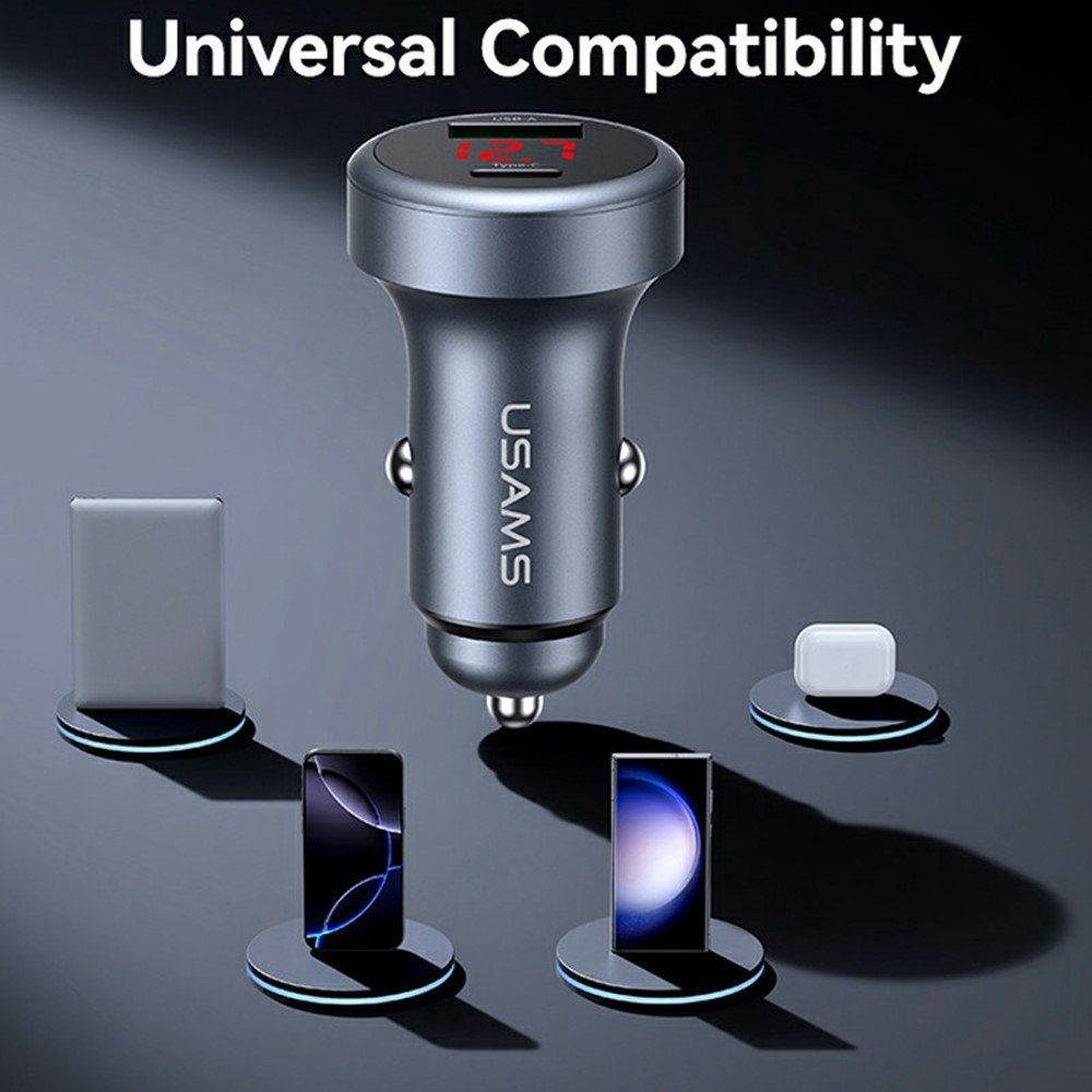 USAMS CC327 45W A+C Ports Aluminum Alloy Car Charger - Image 7