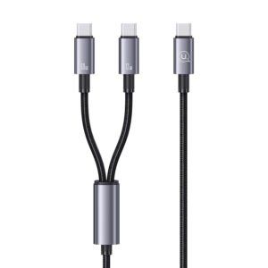 USAMS SJ740 72W 2-in-1 Aluminum Alloy Data Cable - Sufeng Series 1.2M Type-c To 2*Type-C