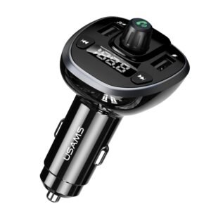 USAMS US-CC115 C21 Dual USB 3.4A Digital Display Wireless FM Car Charger