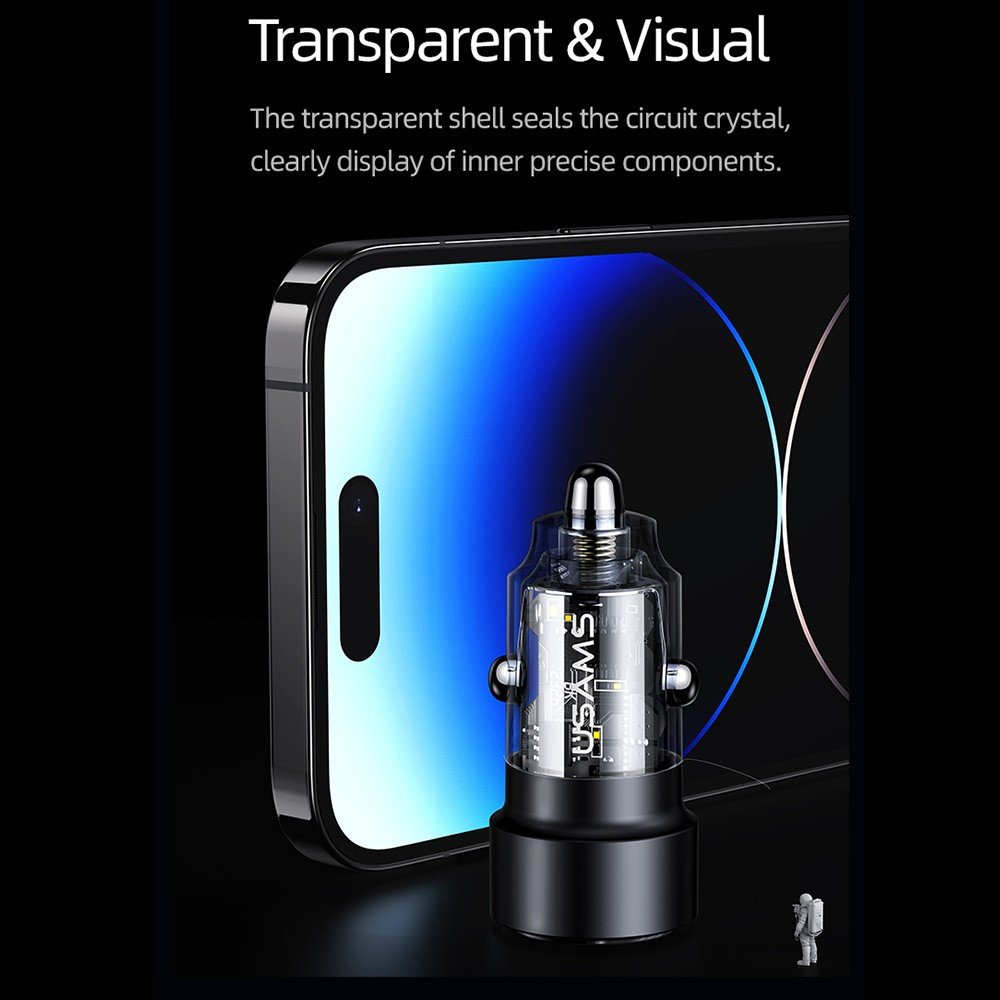 USAMS US-CC208 C39 60W A+C Dual Port Fast Charging Car Charger - Image 4