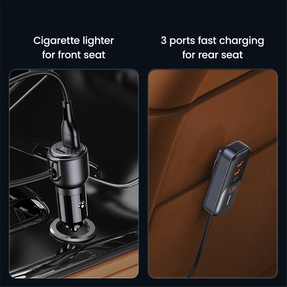USAMS US-CC213 C40 165W 2C+3A PPS 5 Ports Digital Display Fast Car Charger - Image 14