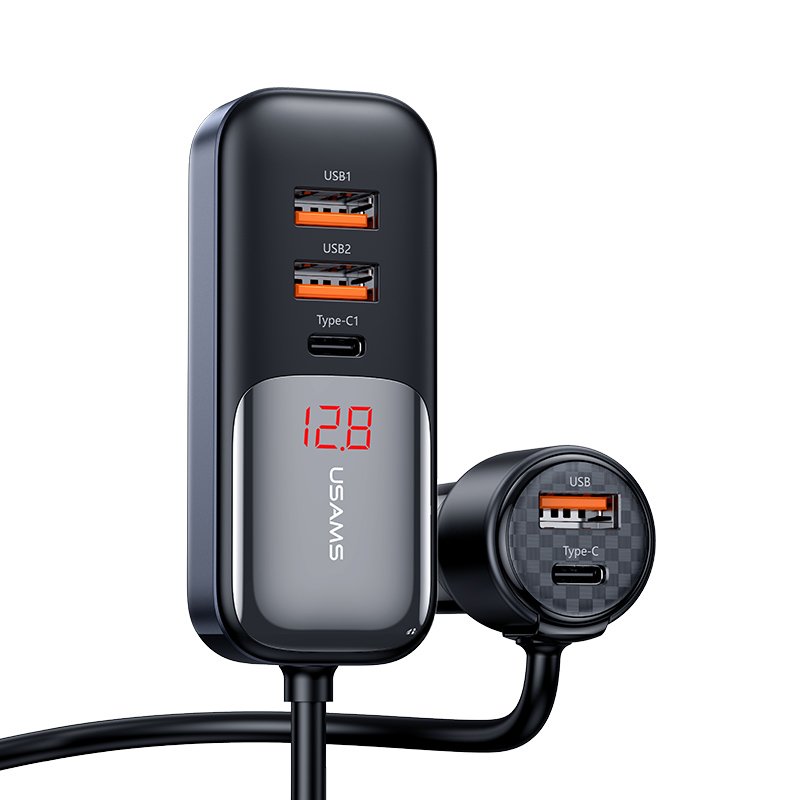 USAMS US-CC213 C40 165W 2C+3A PPS 5 Ports Digital Display Fast Car Charger - Image 4