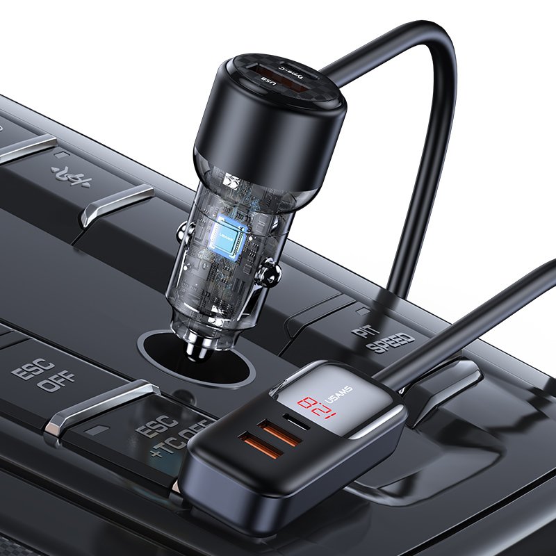 USAMS US-CC213 C40 165W 2C+3A PPS 5 Ports Digital Display Fast Car Charger - Image 6