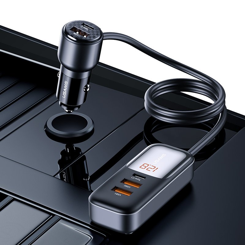 USAMS US-CC213 C40 165W 2C+3A PPS 5 Ports Digital Display Fast Car Charger - Image 5