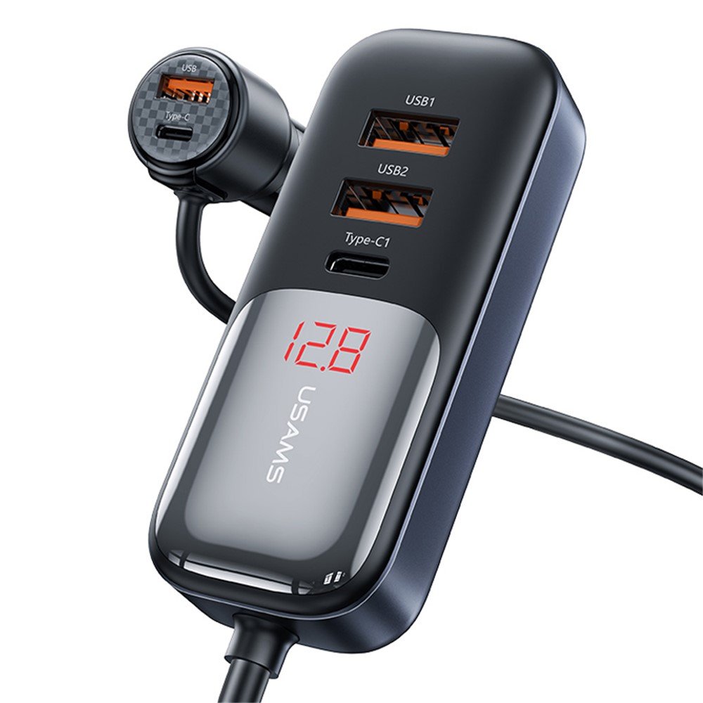 USAMS US-CC213 C40 165W 2C+3A PPS 5 Ports Digital Display Fast Car Charger - Image 2