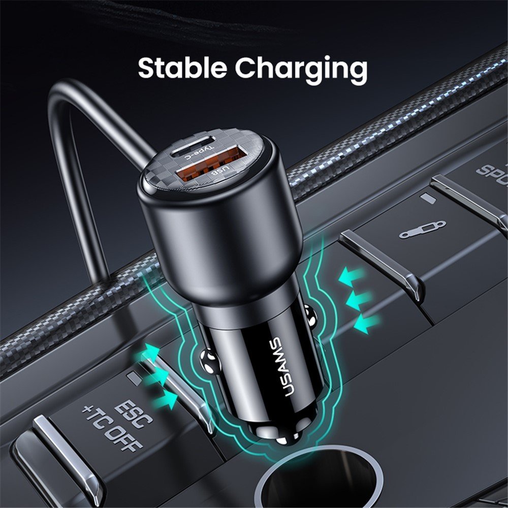 USAMS US-CC213 C40 165W 2C+3A PPS 5 Ports Digital Display Fast Car Charger - Image 12