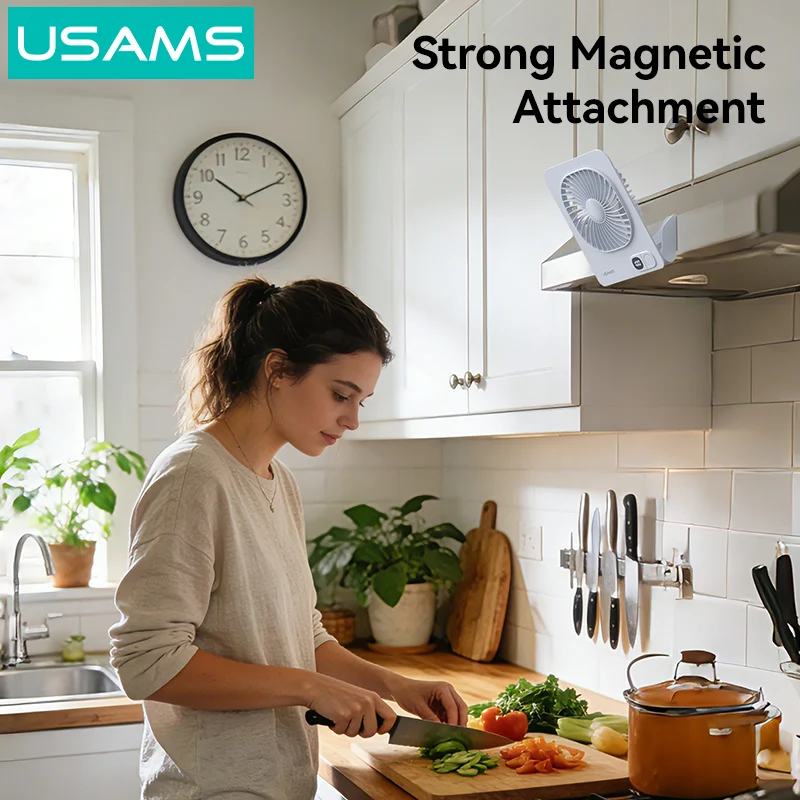 USAMS ZB363 2000mAh Magnetic Desktop Fan - Image 9