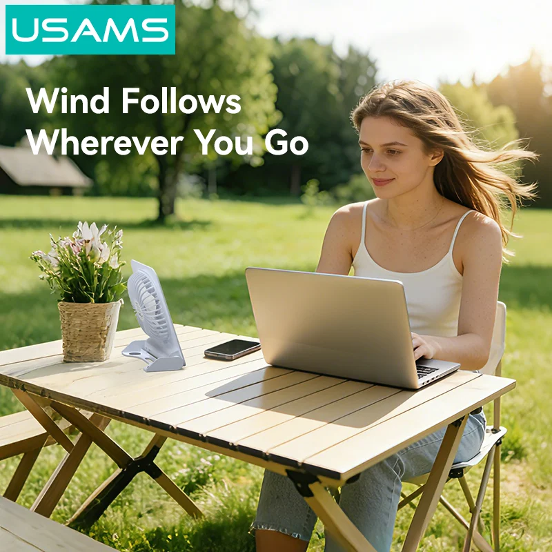 USAMS ZB363 2000mAh Magnetic Desktop Fan - Image 12